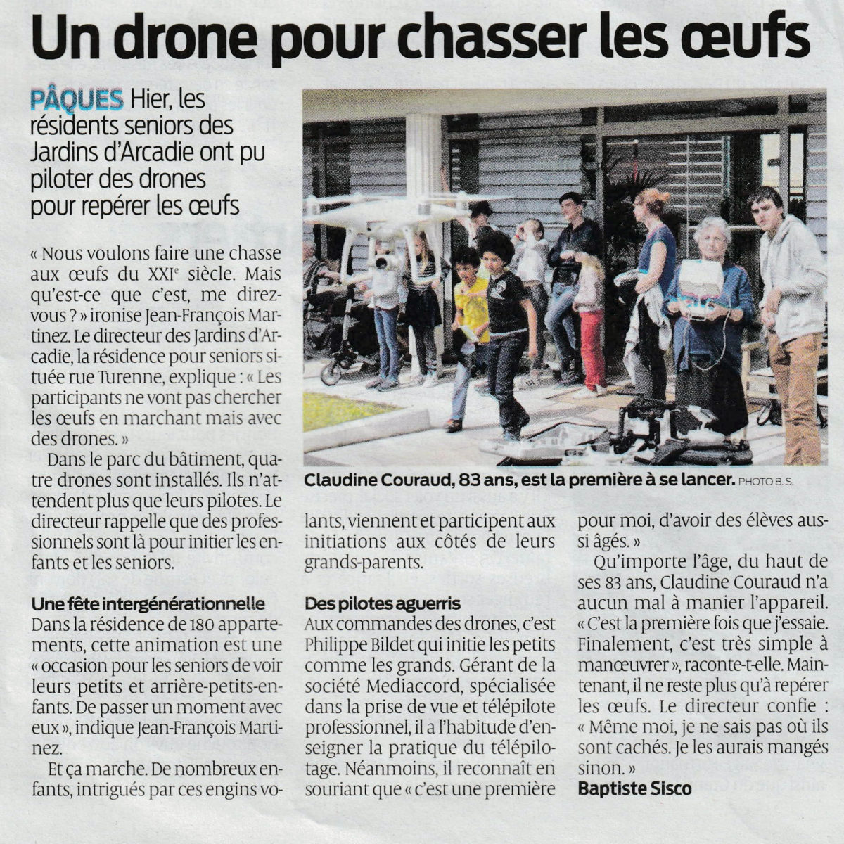 Article SUD OUEST 97 du 19/04/19